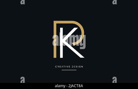 Alphabet Letters PK or KP Abstract icon Logo Stock Vector
