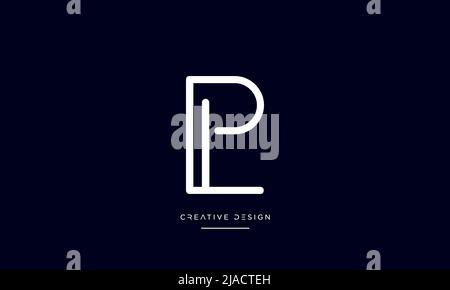 Alphabet Letters PL or LP Abstract icon Logo Stock Vector