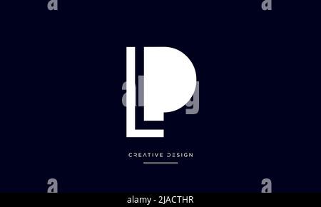 Alphabet Letters PL or LP Abstract icon Logo Stock Vector