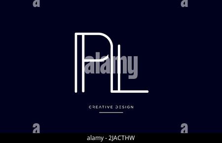 Alphabet Letters PL or LP Abstract icon Logo Stock Vector