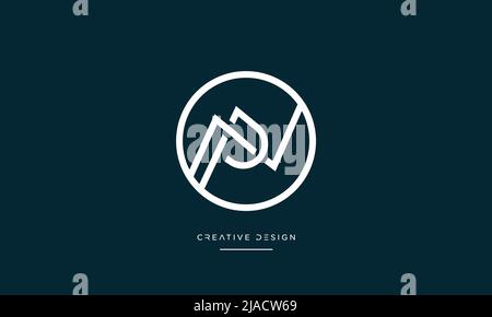 Alphabet Letters PN, NP, P or N Abstract Icon Logo Stock Vector