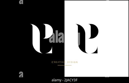 Alphabet Letters PL or LP Abstract icon Logo Stock Vector