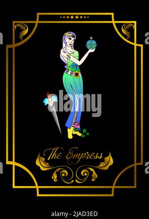 Tarot card the empress Stock Vector