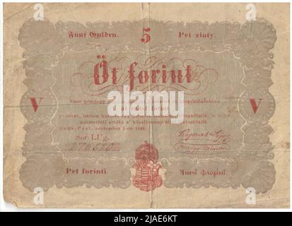Pénzjegy (state note), 5 Forint, Unknown, Hungarian Ministry of Finance ...