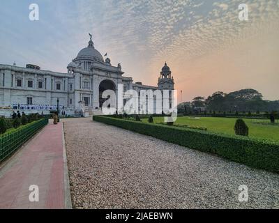 Kolkata, West Bengal, India - December 16, 2021: Victoria Memorial in the evening Stock Photo