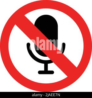 Microphone mute icon. Simple and flat vector icon. Editable vector. Stock Vector