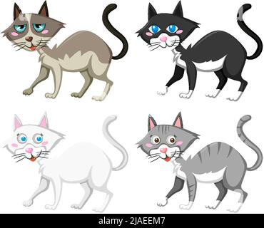 Four Color Cat Illustration of four different color cats Stock Vector Image & Art - Alamy