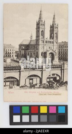 8th, Uhlplatz - with the light rail and Breitenfeld church, postcard. Sperlings Postkartenverlag (M. M. S.), producer Stock Photo