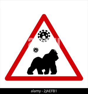 Monkey icon vector illustration new Monkeypox 2022 virus in simple flat style isolated on white background Stock Vector
