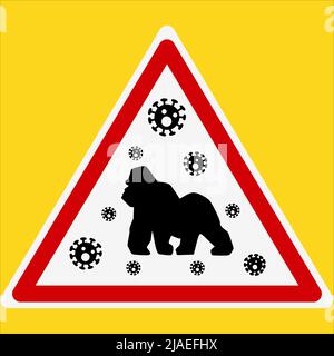 Monkey icon vector illustration new Monkeypox 2022 virus in simple flat style isolated on white background Stock Vector