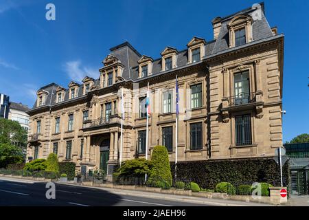 Luxembourg city, May 2022.  exterior view of the Luxembourg Central Bank building in the city center Stock Photo