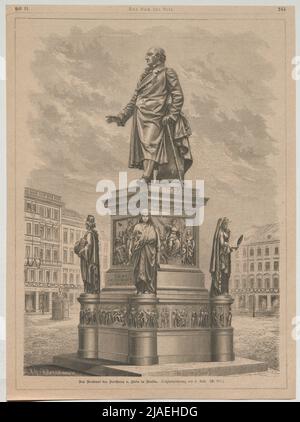 The monument of the Freiherr v. Stein in Berlin. '. The monument of Heinrich Friedrich Karl vom Stein, Prussian statesman and reformer, in Berlin (from' The Book for All '). Richard Brend'amour (1831-1915), Xylographer, after: C. Kolb, artist Stock Photo
