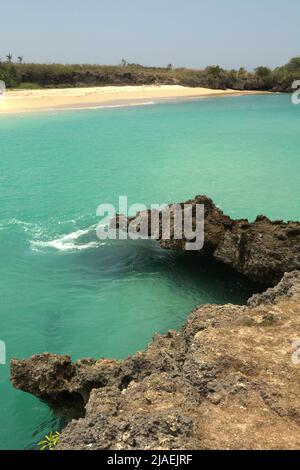 Rocky beach in Pero, Pero Batang villlage, Kodi, Southwest Sumba, East Nusa Tenggara, Indonesia. Stock Photo