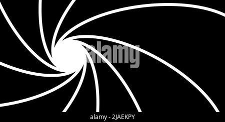 James rifled gun barrel grooves, secret agent number 007 Bond Stock Vector