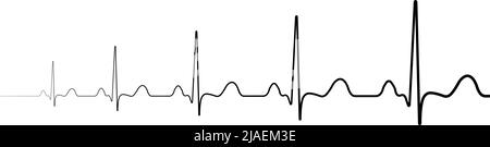 Icons symbol death resurrection heartbeat resuming attenuation heart beats Stock Vector