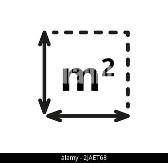 Square Meter icon. M2 sign. Flat area in square metres . Measuring land ...