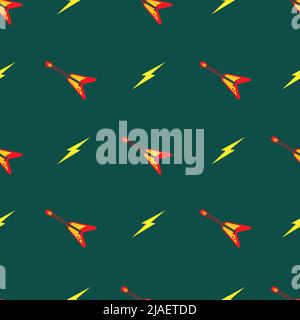 Rock Guitars and Electric Thunderbolds Grid Stock Vector