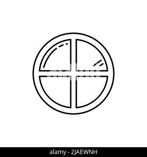 Circle Windows icon, Linear style. Vector Architecture elements. Line icons isolated on white background. round window frames Stock Vector