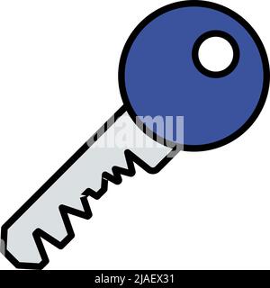 Icon Of Key. Editable Bold Outline With Color Fill Design. Vector Illustration. Stock Vector