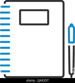 Icon Of Exercise Book. Editable Bold Outline With Color Fill Design. Vector Illustration. Stock Vector