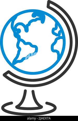 Icon Of Globe. Editable Bold Outline With Color Fill Design. Vector ...