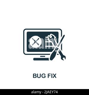 Bug Fix icon. Monochrome simple Web Design icon for templates, web design and infographics Stock Vector