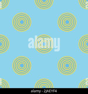 Dotted abstract geometric seamless pattern on blue background. Stock Vector