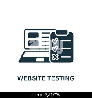 Website Testing icon. Monochrome simple Web Development icon for templates, web design and infographics Stock Vector