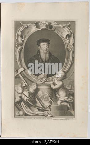 JOHN RUSSEL THE FIRST EARL OF BEDFORD 1549'. John Russell, 1st Earl of Bedford, englischer Minister. Jakob Houbraken (1698—1780), copper engraver, J. & P. Knapton, publishing house Stock Photo