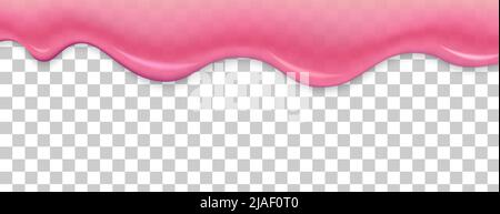 Dripping candy jam. Splash melt pink syrip. Vector drop liquid. Stock Vector