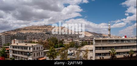 Skyline of Damascus City and Mountain (Mount Qasioun)