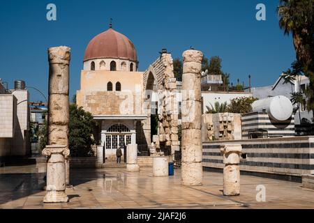 Damascus, Syria -May, 2022: Courtyard of Saladin's Mausoleum in Damascus