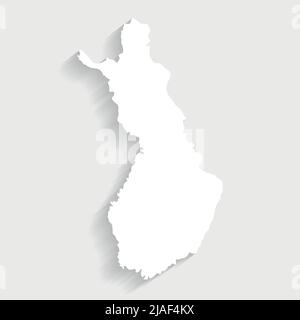 White Finland map on gray background, vector, illustration, eps 10 file Stock Vector