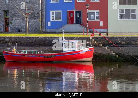 Boat in Kinvarra harbour, County Galway, Ireland Stock Photo