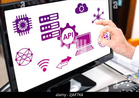 Api concept shown on a computer screen Stock Photo