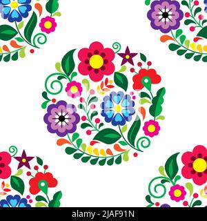 folk art, pattern, design, happy, colorful, colors, vibrant, heart, love, seamless, swatch, textile, swatch, fabric print, vector, Mexico, party, fies Stock Vector