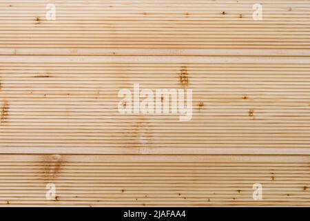 Larch floor painted special protective oil as wooden board, pattern or background. Top view. Stock Photo
