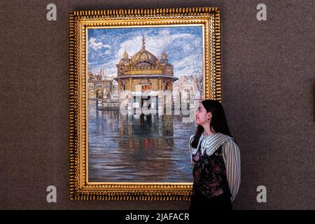 Golden Temple in Amritsar by Tornai, in frame Stock Photo - Alamy