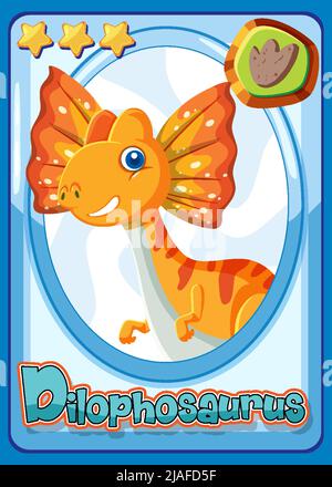 Dilophosaurus Dinosaur Cartoon Character Vector Illustration Stock ...
