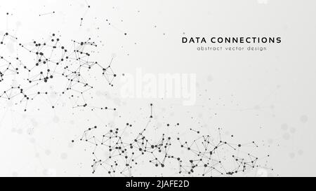 Abstract mesh vector background. Futuristic technology style card. Lines, point, planes in 3d space. Stock Vector