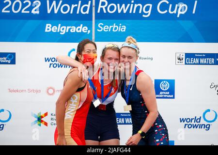 BELGRADE, SERBIA - MAY 29: Shiyu Lu of China, Karolien Florijn of the ...