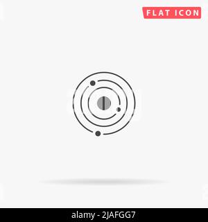Solar system flat vector icon. Hand drawn style design illustrations. Stock Vector