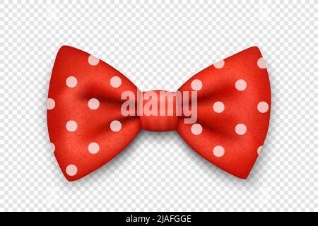Vector 3d Realistic Polka Dot Black Bow Tie Icon Closeup Isolated on ...