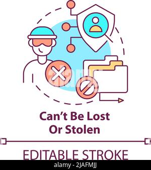 Cant be lost and stolen concept icon Stock Vector