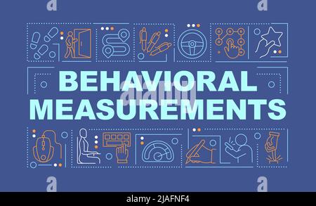 Behavioral measurements word concepts dark blue banner Stock Vector