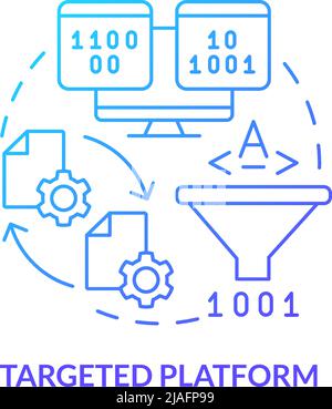 Targeted platform blue gradient concept icon Stock Vector