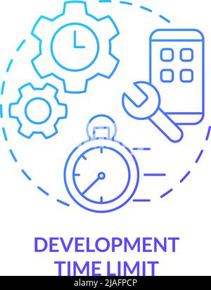 Development time limit blue gradient concept icon Stock Vector