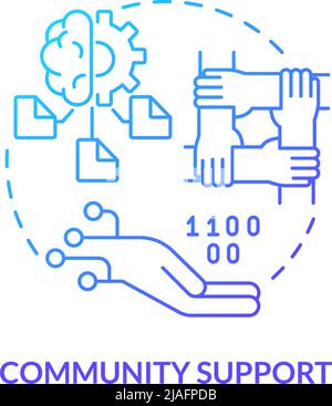 Community support blue gradient concept icon Stock Vector