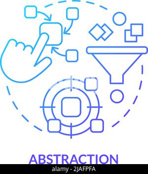 Abstraction blue gradient concept icon Stock Vector