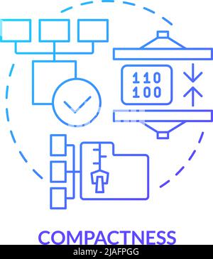 Compactness blue gradient concept icon Stock Vector